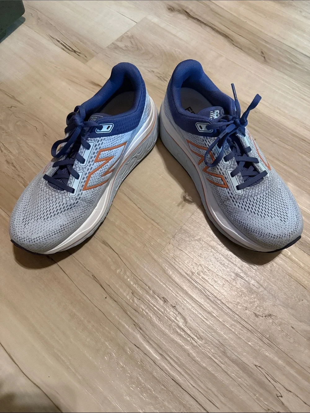 New Balance Women’s Sneakers - Light Gray, Navy & Peach Accents